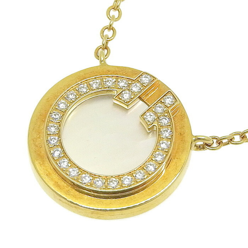 Tiffany T Two Shell Diamond Circle Necklace Yellow Gold